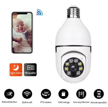 A6 2MP HD Light Bulb WiFi Camera Support Motion Detection/Two-way Audio/Night Vision/TF Card, Without Memory Card