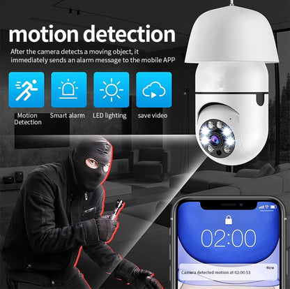 A6 2MP HD Light Bulb WiFi Camera Support Motion Detection/Two-way Audio/Night Vision/TF Card, Without Memory Card