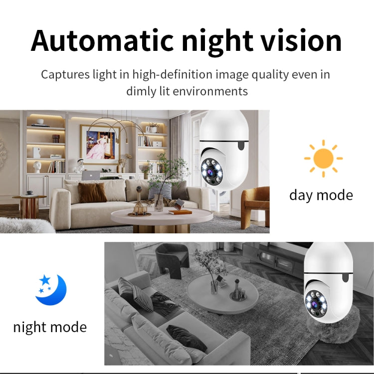 A6 2MP HD Light Bulb WiFi Camera Support Motion Detection/Two-way Audio/Night Vision/TF Card, With 16G Memory Card