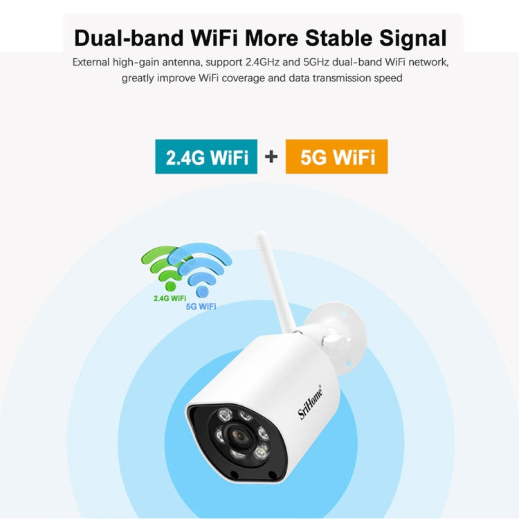 SriHome SH034C 4.0MP AI Humanoid Tracking WiFi Outdoor Surveillance Camera, SH034C