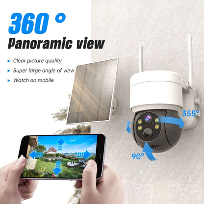 T34 2MP HD IP66 Waterproof Wireless WiFi Solar Camera, T34 Black, T34 White