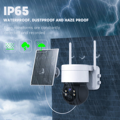 T34 2MP HD IP66 Waterproof Wireless WiFi Solar Camera, T34 Black, T34 White