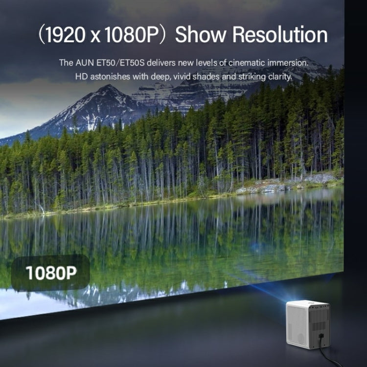 AUN ET50 4 inch 180 Lumens 1920x1080P Smart LED Mini Projector, US Plug, EU Plug, UK Plug, AU Plug