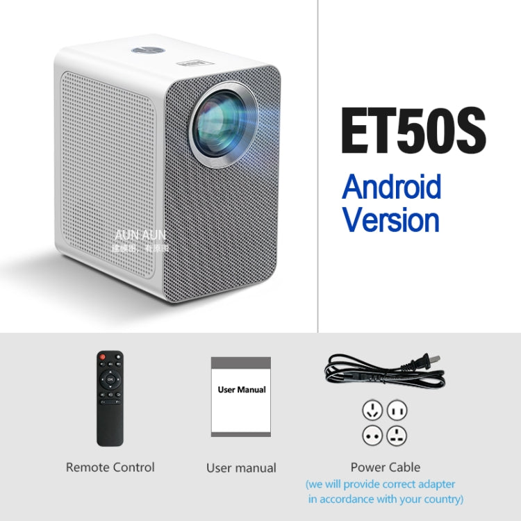 AUN ET50 4 inch 180 Lumens 1920x1080P Smart LED Mini Projector, US Plug, EU Plug, UK Plug, AU Plug