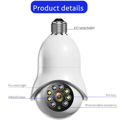 DP31 2.0MP HD Light Bulb WiFi Surveillance Camera, Support Motion Detection, Night Vision, Dual Light Source, Dual Light Source