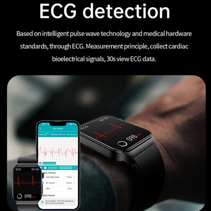 E500 1.83 inch HD Square Screen Leather Watch Strap Smart Watch Supports ECG Monitoring / Non-invasive Blood Sugar, Leather Strap(Black), Leather Strap(Brown)