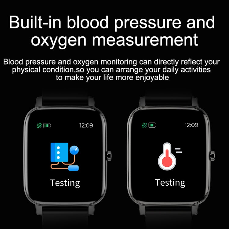 Ochstin 5H80 1.69 inch Square Screen Silicone Strap Heart Rate Blood Oxygen Monitoring Bluetooth Smart Watch