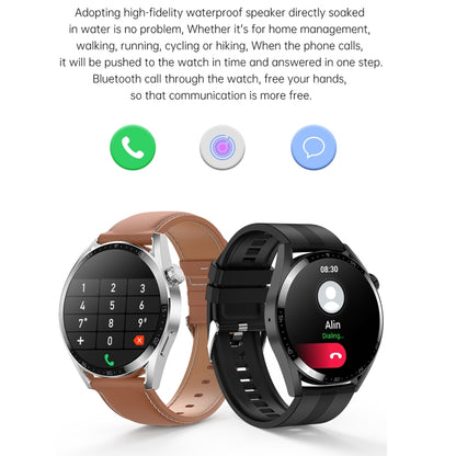 Ochstin 5HK3 Plus 1.36 inch Round Screen Bluetooth Smart Watch, Silicone, Leather, Stainless Steel