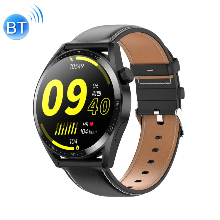 Ochstin 5HK3 Plus 1.36 inch Round Screen Bluetooth Smart Watch, Silicone, Leather, Stainless Steel