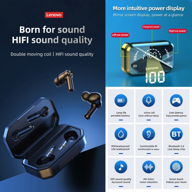 Lenovo LP3 Pro TWS Wireless Bluetooth 5.0 LED Power Display Sport Noise Reduction Earphone