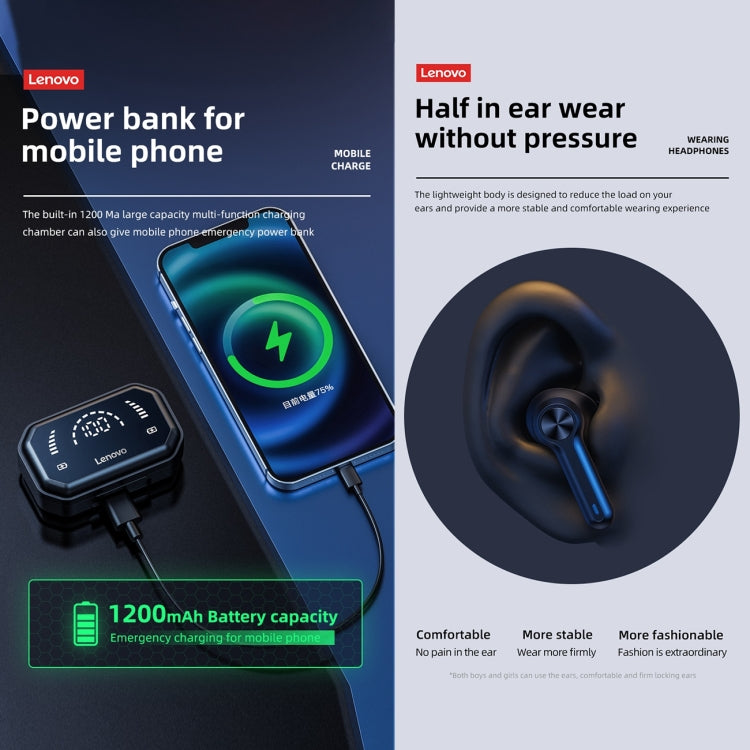 Lenovo LP3 Pro TWS Wireless Bluetooth 5.0 LED Power Display Sport Noise Reduction Earphone