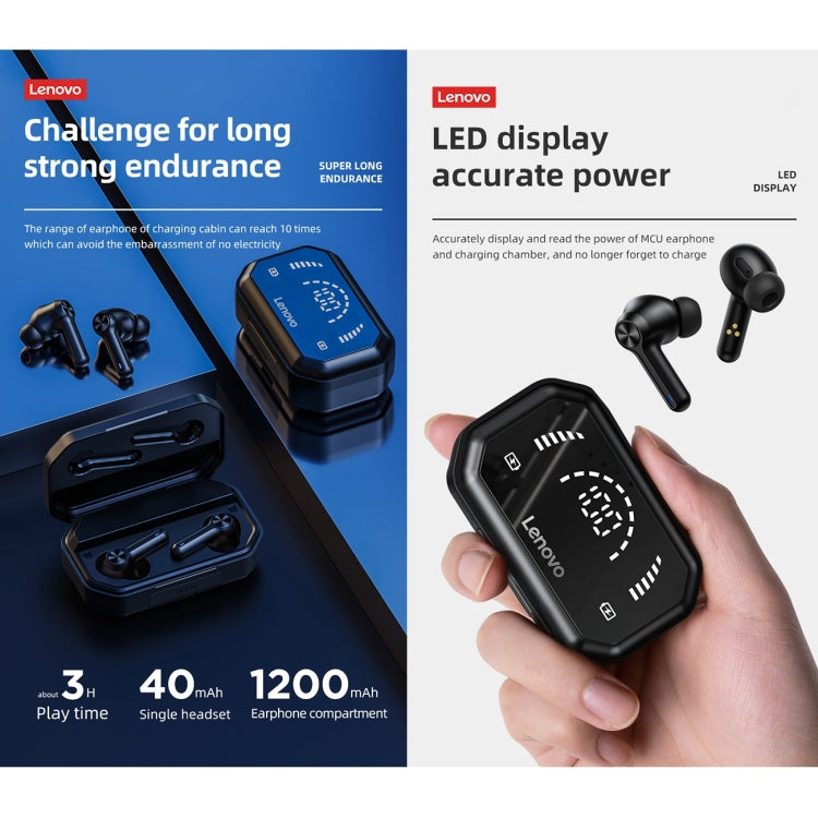Lenovo LP3 Pro TWS Wireless Bluetooth 5.0 LED Power Display Sport Noise Reduction Earphone