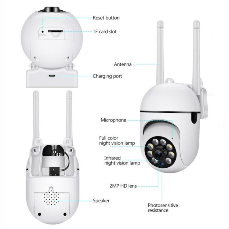 A7 1080P HD Wireless WiFi Smart Surveillance Camera Support Night Vision / Two Way Audio, without Memory, with 16G Memory, with 32G Memory