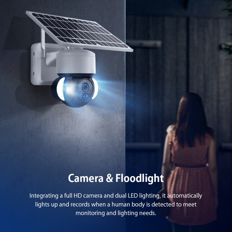 2.4G Wifi Solar Battery Powered? Floodlight PTZ? Camera with  PIR Human Detection, ST-S518-2M-TY