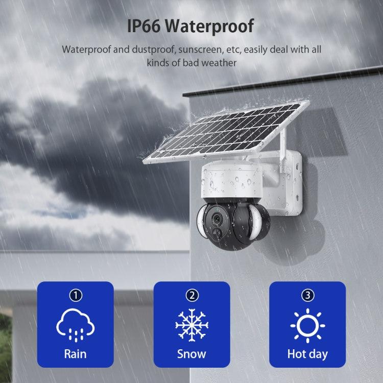 2.4G Wifi Solar Battery Powered? Floodlight PTZ? Camera with  PIR Human Detection, ST-S518-2M-TY