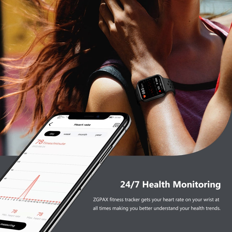 S226 1.72 inch Waterproof Smart Sports Watch Support Heart Rate Monitoring / Blood Pressure Monitoring