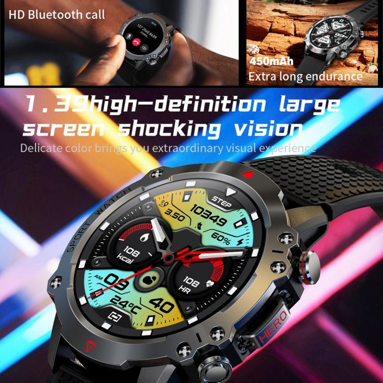 K10 1.39 inch IP67 Waterproof Smart Watch, Support Heart Rate / Sleep Monitoring