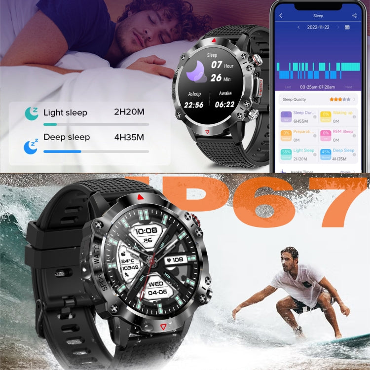 K10 1.39 inch IP67 Waterproof Smart Watch, Support Heart Rate / Sleep Monitoring