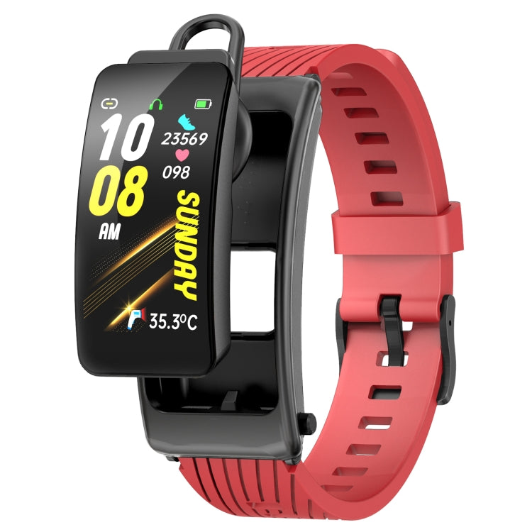 K20 1.14 inch Silicone Band Earphone Detachable Life Waterproof Smart Watch Support Bluetooth Call, Silicone Band (Black), Silicone Band (Black Red), Silicone Band (Black Silver), Silicone Band (Black Rose Gold)