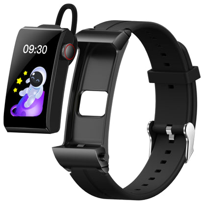 M6 1.5 inch Silicone Band Earphone Detachable IP68 Waterproof Smart Watch Support Bluetooth Call, Silicone Band (Black), Steel Band (Red)