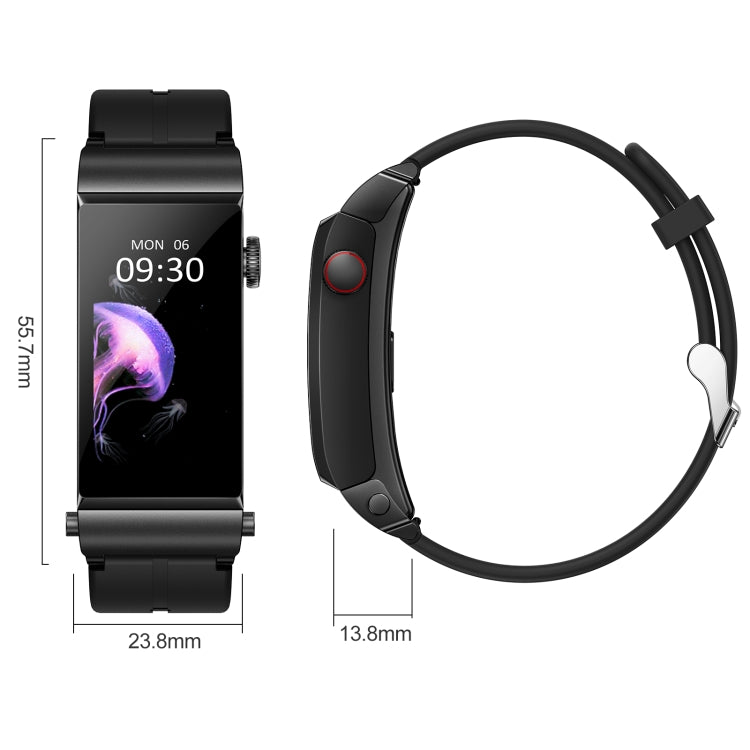 M6 1.5 inch Silicone Band Earphone Detachable IP68 Waterproof Smart Watch Support Bluetooth Call, Silicone Band (Black), Steel Band (Red)