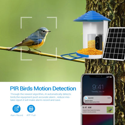 ESCAM PT389 IP66 Waterproof 2MP PIR Motion Detection Two-way Audio Night Vision WiFi Camera with AI Bird Recognition Bird Watching House, PT389