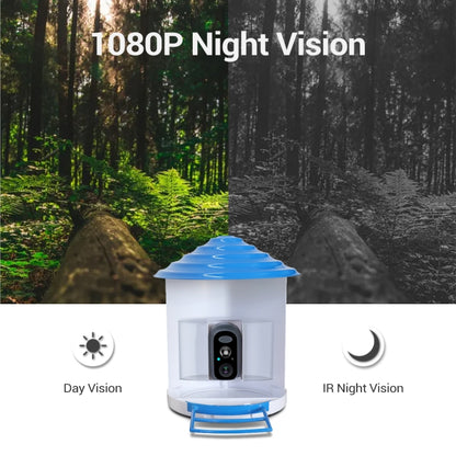 ESCAM PT389 IP66 Waterproof 2MP PIR Motion Detection Two-way Audio Night Vision WiFi Camera with AI Bird Recognition Bird Watching House, PT389