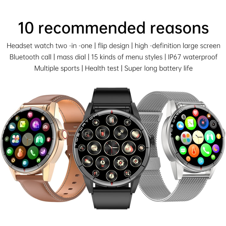 R6 1.32 inch Round Screen 2 in 1 Bluetooth Earphone Smart Watch, Support Bluetooth Call / Health Monitoring