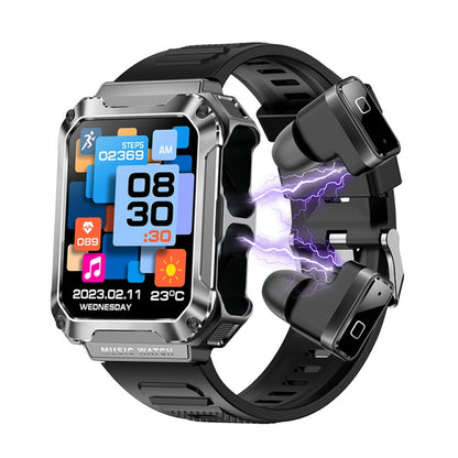 OVISEN T93 1.96 inch IPS Screen 2 in 1 Bluetooth Headset Smart Watch, Supports Blood Oxygen Monitoring/Bluetooth Music