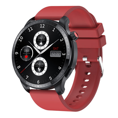 T52 1.39 inch IP67 Waterproof Silicone Band Smart Watch Supports Bluetooth Call / Blood Oxygen / Body Temperature Monitoring, Silicone Band (Blue), Silicone Band (Black), Leather Band (Red)