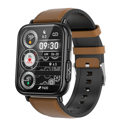 TK10 1.91 inch IP68 Waterproof Leather Band Smart Watch Supports AI Medical Diagnosis/ Blood Oxygen / Body Temperature Monitoring, Leather Band (Black), Leather Band (Brown)