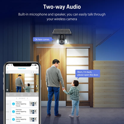 SHIWOJIA IP66 Waterproof 4G 3MP Solar Dome IP Camera, Two-way Audio & PIR Motion Detection & Night Vision, EU, AU, US