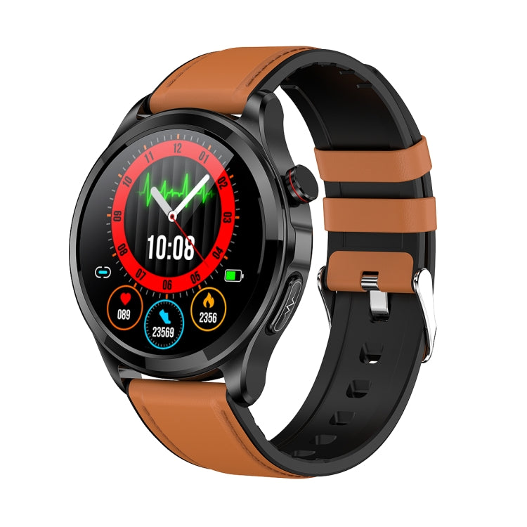 TK22 1.39 inch IP67 Waterproof Leather Band Smart Watch Supports ECG / Non-invasive Blood Sugar, Leather Band (Black), Leather Band (Brown)