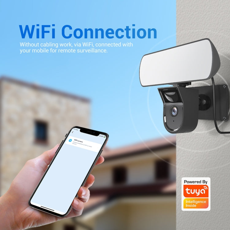 ESCAM QF615 3MP IP66 Waterproof WiFi IP Camera & Floodlight, Support Night Vision / PIR Motion Detection / Two-way Audio, QF615