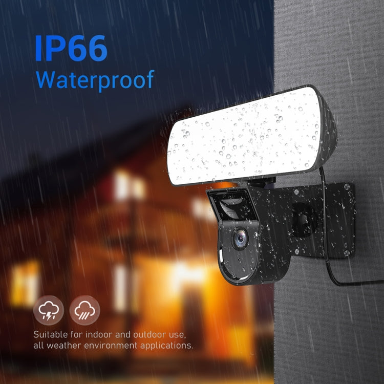 ESCAM QF615 3MP IP66 Waterproof WiFi IP Camera & Floodlight, Support Night Vision / PIR Motion Detection / Two-way Audio, QF615