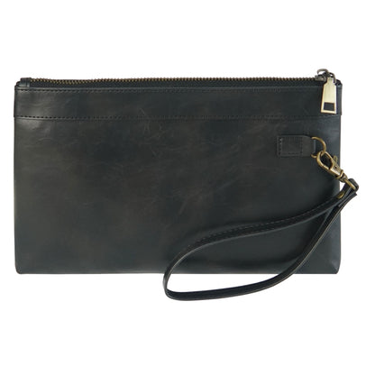 Simple Retro Leather Clutch Zipper Envelope Bag