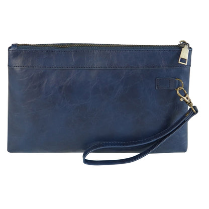 Simple Retro Leather Clutch Zipper Envelope Bag