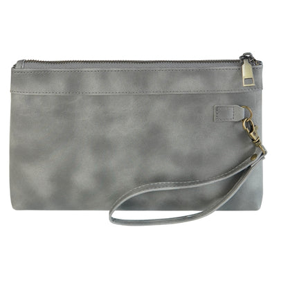 Simple Retro Leather Clutch Zipper Envelope Bag