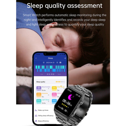 E530 1.91 inch IP68 Waterproof Steel Band Smart Watch Supports ECG / Non-invasive Blood Sugar