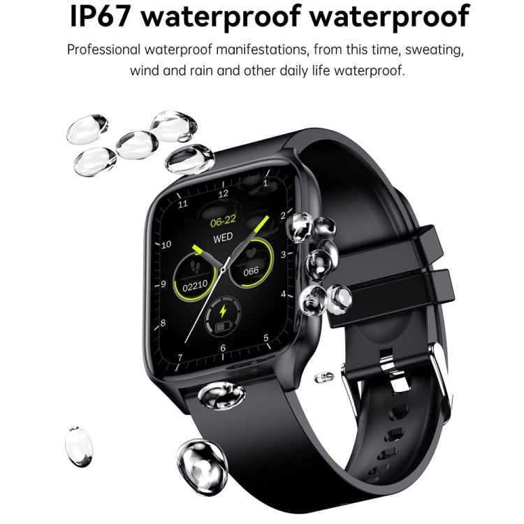 T19 Pro 1.96 inch IP67 Waterproof Silicone Band Smart Watch, Supports Dual-mode Bluetooth Call / Heart Rate Monitoring, T19 Pro