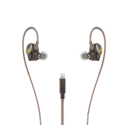 WK YC08 8 Pin Transparent Music Call Wired Earphone, Length: 1.2m, 8 Pin