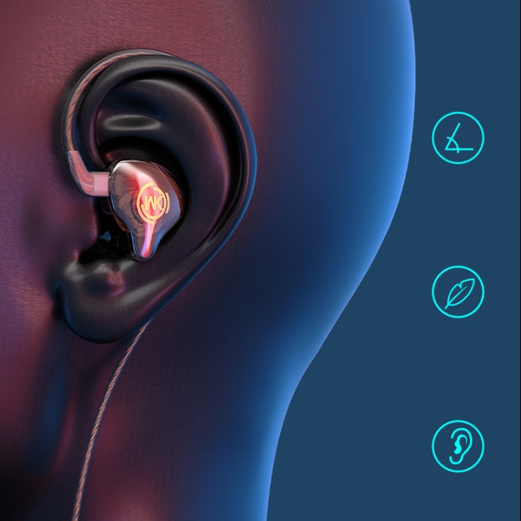 WK YC08 8 Pin Transparent Music Call Wired Earphone, Length: 1.2m, 8 Pin