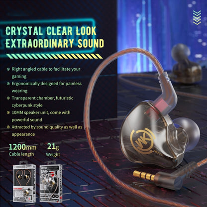 WK YC08 8 Pin Transparent Music Call Wired Earphone, Length: 1.2m, 8 Pin