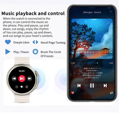 Z78 Ultra 1.52 inch Round Screen HD Smart Watch Supports Heart Rate/Blood Oxygen Monitoring