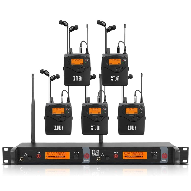 XTUGA RW2080 UHF Wireless Stage Singer In-Ear Monitor System, 2 BodyPacks, 4 BodyPacks, 5 BodyPacks, 6 BodyPacks, 8 BodyPacks, 10 BodyPacks