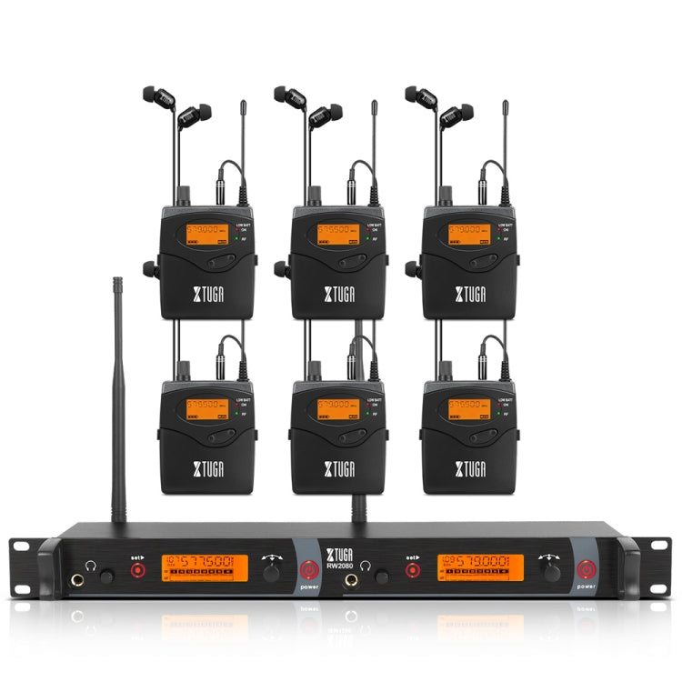 XTUGA RW2080 UHF Wireless Stage Singer In-Ear Monitor System, 2 BodyPacks, 4 BodyPacks, 5 BodyPacks, 6 BodyPacks, 8 BodyPacks, 10 BodyPacks