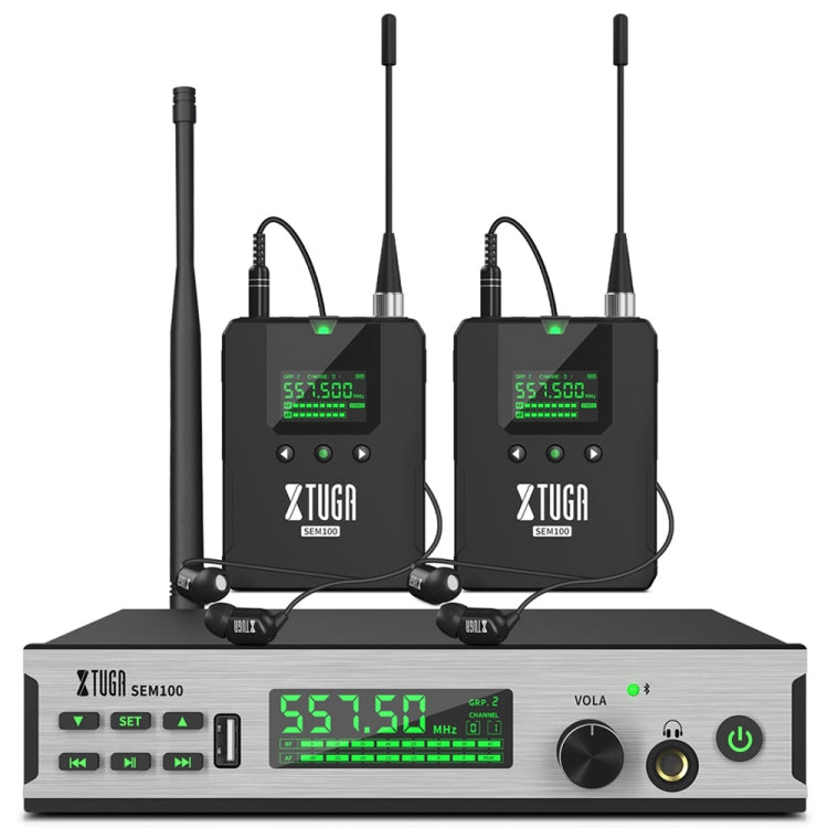 XTUGA SEM100 Professional Wireless In Ear Monitor System, 1 BodyPacks, 2 BodyPacks