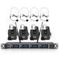 XTUGA A140-B Wireless Microphone System 4 BodyPack Headset Lavalier Microphone, A140-B