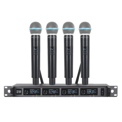 XTUGA A140-H Wireless Microphone System 4 Channel UHF Handheld Microphone, A140-H