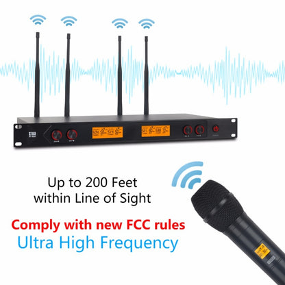 XTUGA A400-HB Professional 4-Channel UHF Wireless Microphone System with 2 Handheld & 2 Headset Microphone, A400-HB